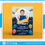 Childrens With Photo Birthday Invitation Card