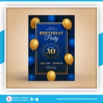 Gradient Elegant With Balloons Birthday Invitation Card