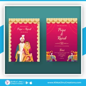 Indian Wedding Invitation Card Mandala Pattern With Couple
