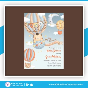 Air Balloon Baby Shower Invitation Card