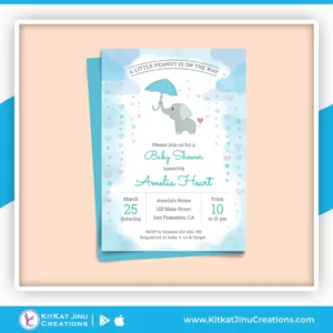 Elephant Baby Shower Invitation Card