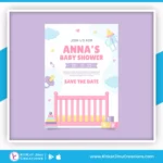 Hand Drawn Baby Shower Invitation Card