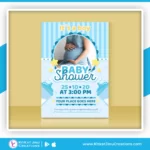 Star With Photo Baby Shower Invitation Card